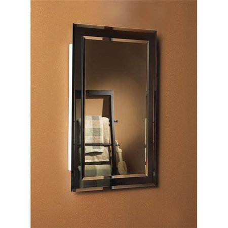 JENSEN Jensen 1450BC 16 x 26 in. Mirror on Mirror Frameless Single-Door Recessed Medicine Cabinet with Beveled Edge 1450BC